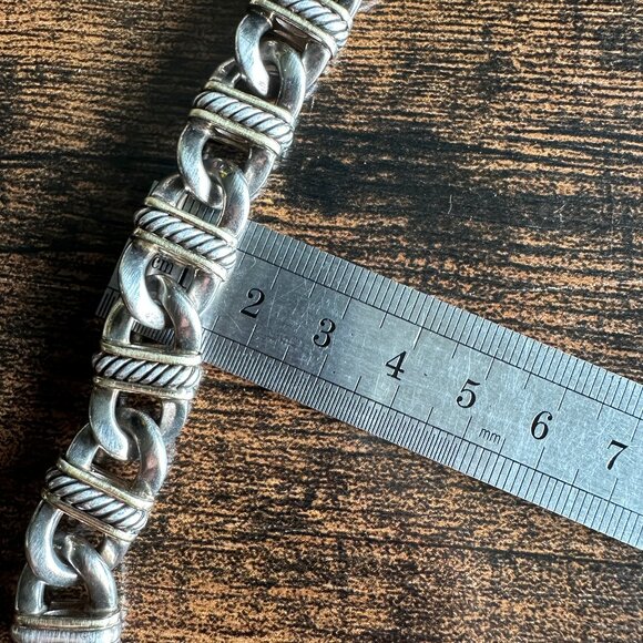 David Yurman Madison Chain Link Necklace w/ 18K Yellow Gold - 14mm - 16" - RARE - Picture 14 of 16